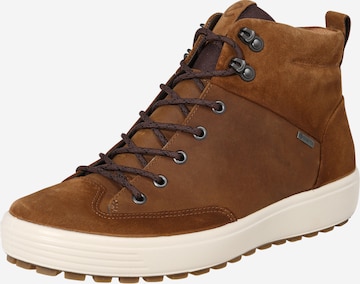 ECCO High-Top Sneakers in Brown: front