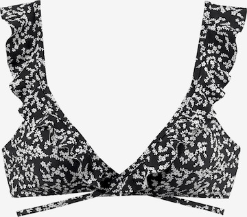 LASCANA Triangle Bikini top 'Meadow' in Black: front