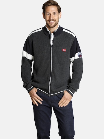 Jan Vanderstorm Strickjacke 'Anve' in Grau: Vorderseite