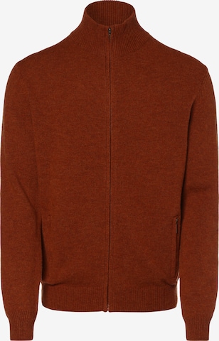 Andrew James Knit Cardigan in Orange: front