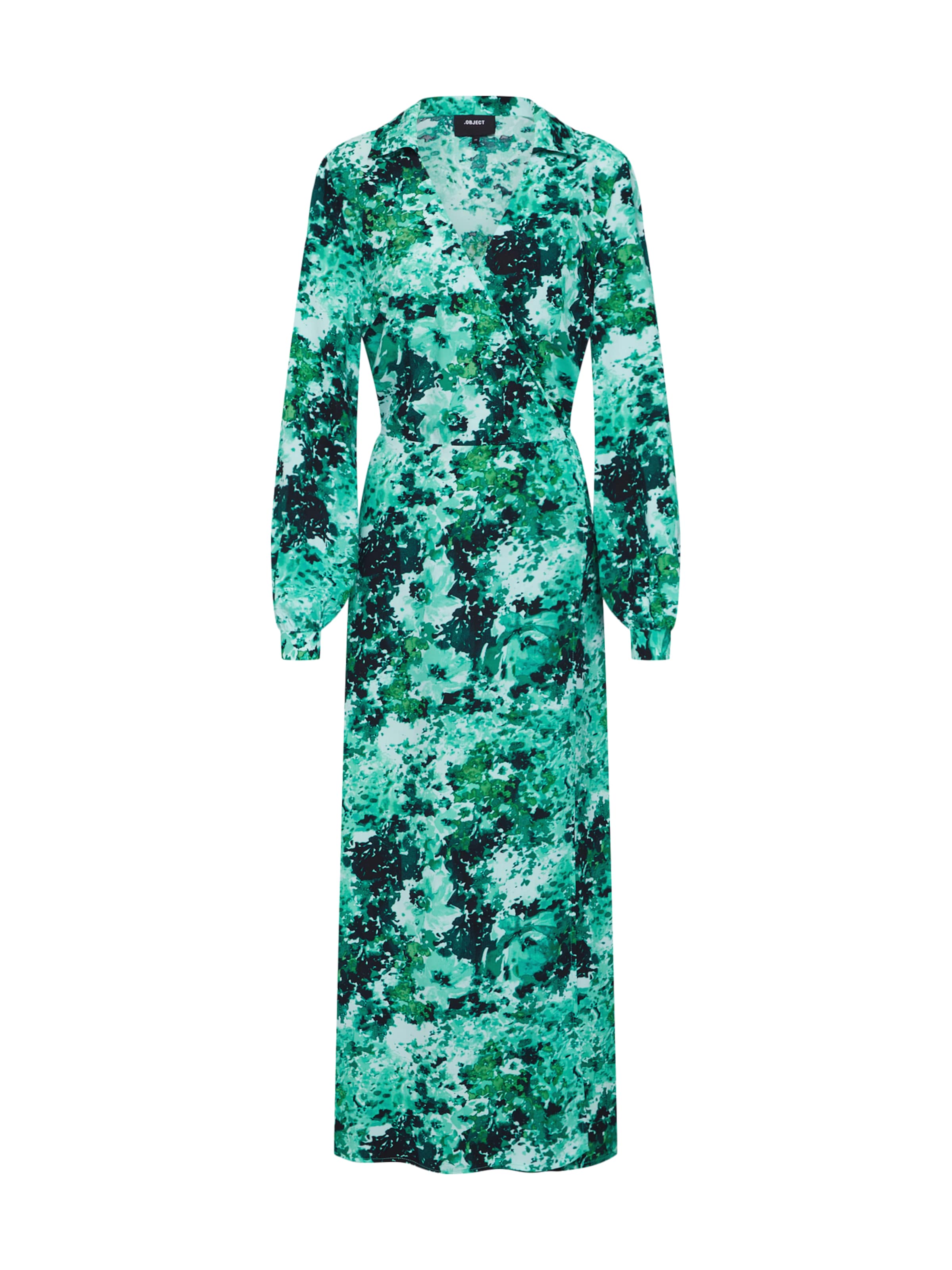 OBJECT - Zomerjurk 'OBJSANA L/S DRESS 104' in de kleur Groen