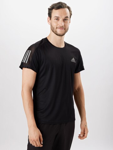 melns ADIDAS SPORTSWEAR Sporta krekls 'Own the Run': no priekšpuses