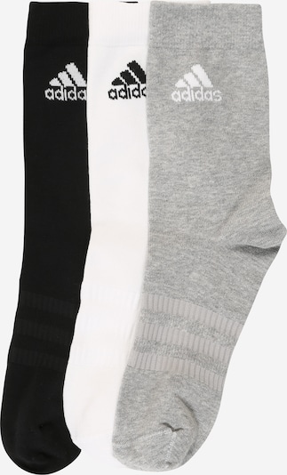 ADIDAS SPORTSWEAR Chaussettes de sport 'Crew' en gris / noir / blanc, Vue avec produit