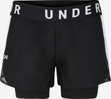 UNDER ARMOUR Regular Workout Pants 'Play Up' in Black: front