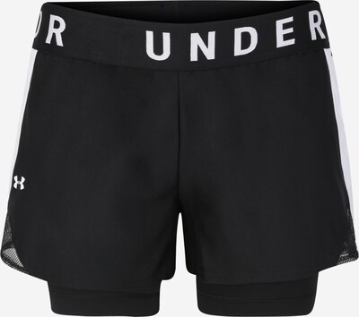Pantaloni sport 'Play Up' UNDER ARMOUR pe negru / alb, Vizualizare produs