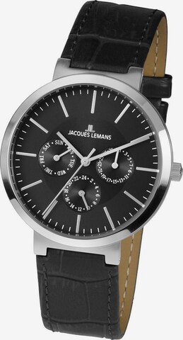 Jacques Lemans Analog Watch 'Milano' in Black: front