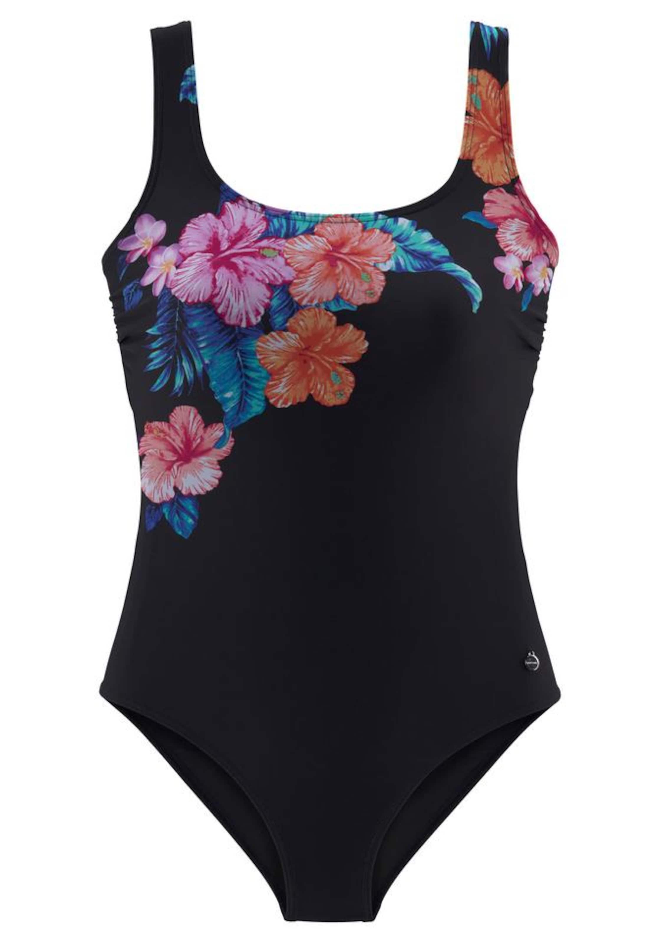 LASCANA T-shirt Swimsuit in Black: front
