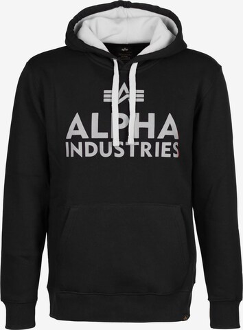 melns ALPHA INDUSTRIES Sportisks džemperis: no priekšpuses