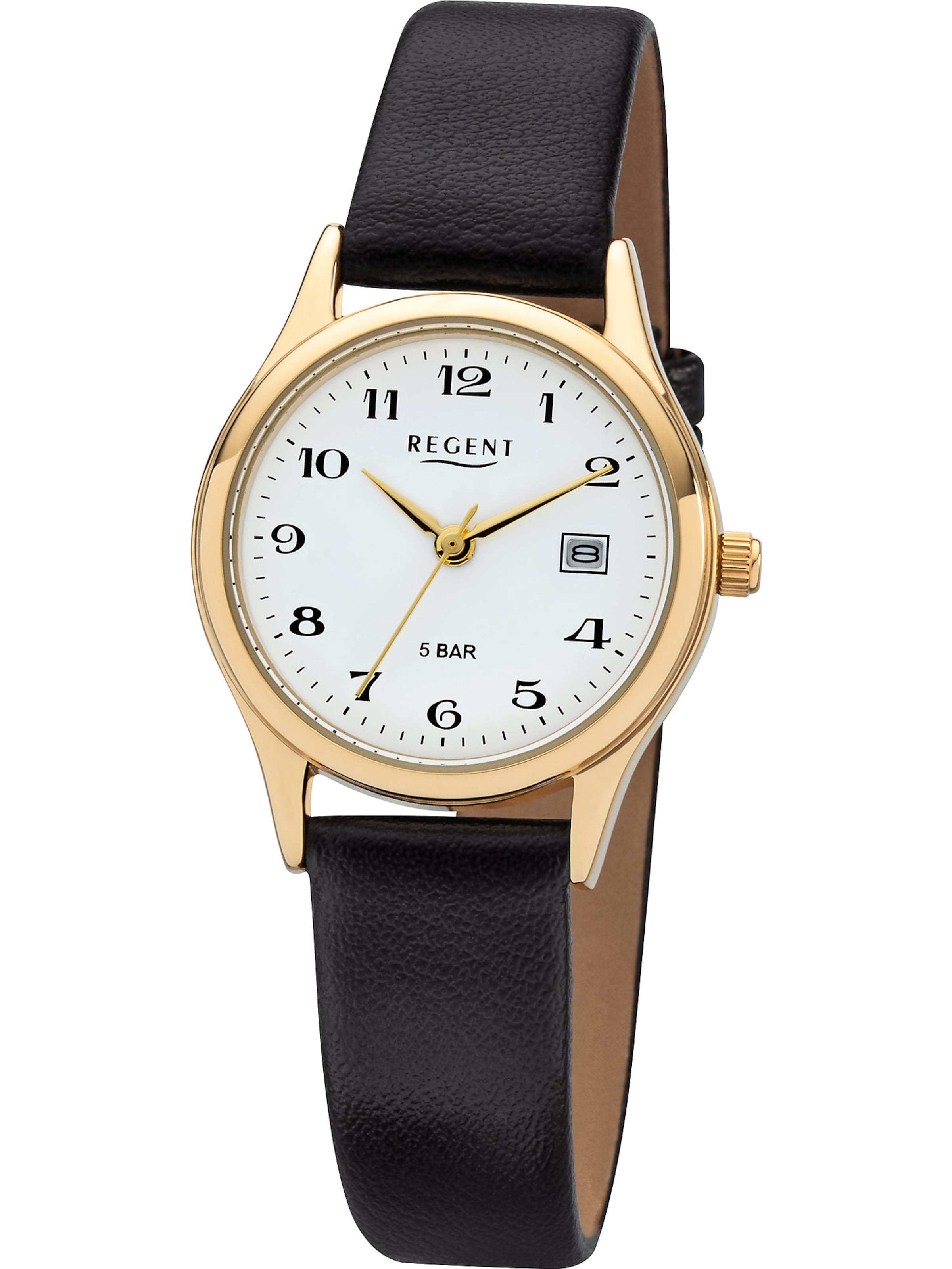 REGENT Uhr in Schwarz: Vorderseite