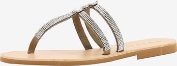 EVITA T-Bar Sandals in Beige: front