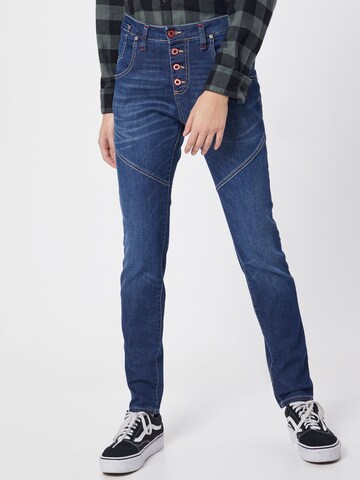 PLEASE Slimfit Jeans in Blauw: voorkant