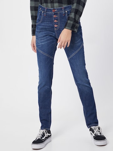 PLEASE Slimfit Jeans in Blauw: voorkant