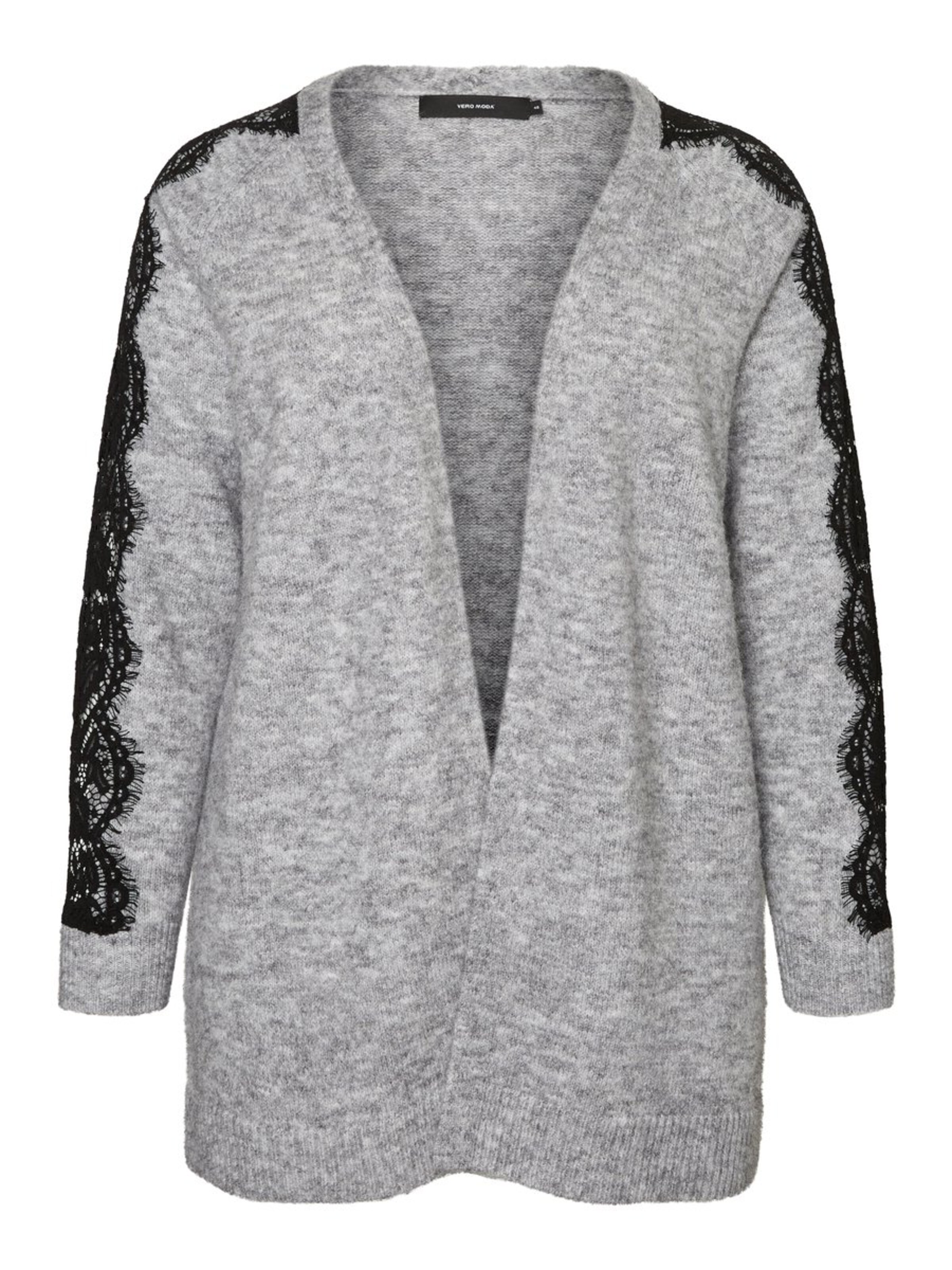 Vero Moda Curve - Gebreid vest 'MERLA' in de kleur Grijs gemêleerd