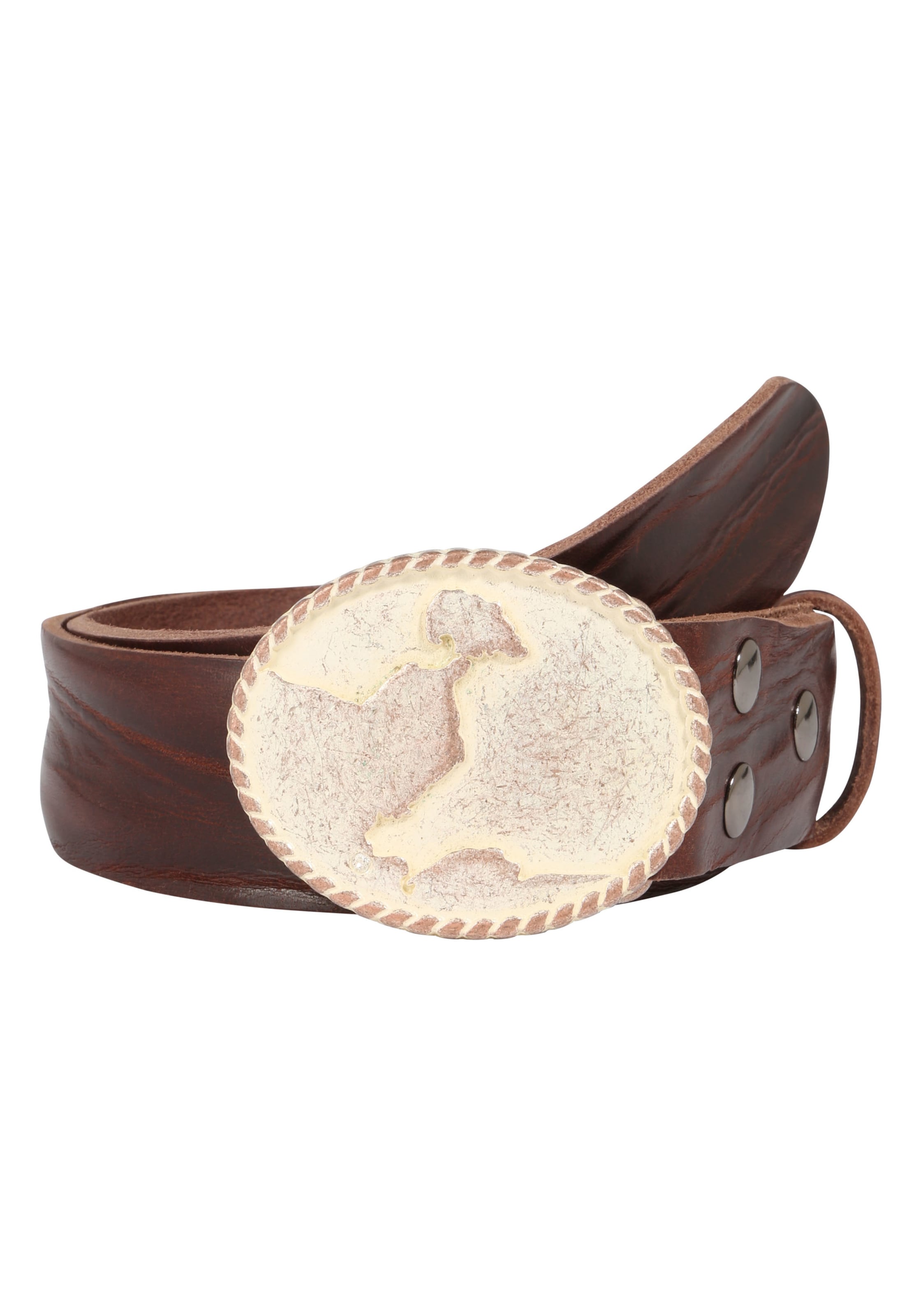 RETTUNGSRING by showroom 019° Echtledergürtel 'Masterlux' in Braun: Vorderseite