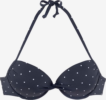 LASCANA Push-up Bikini Top in Blue: front