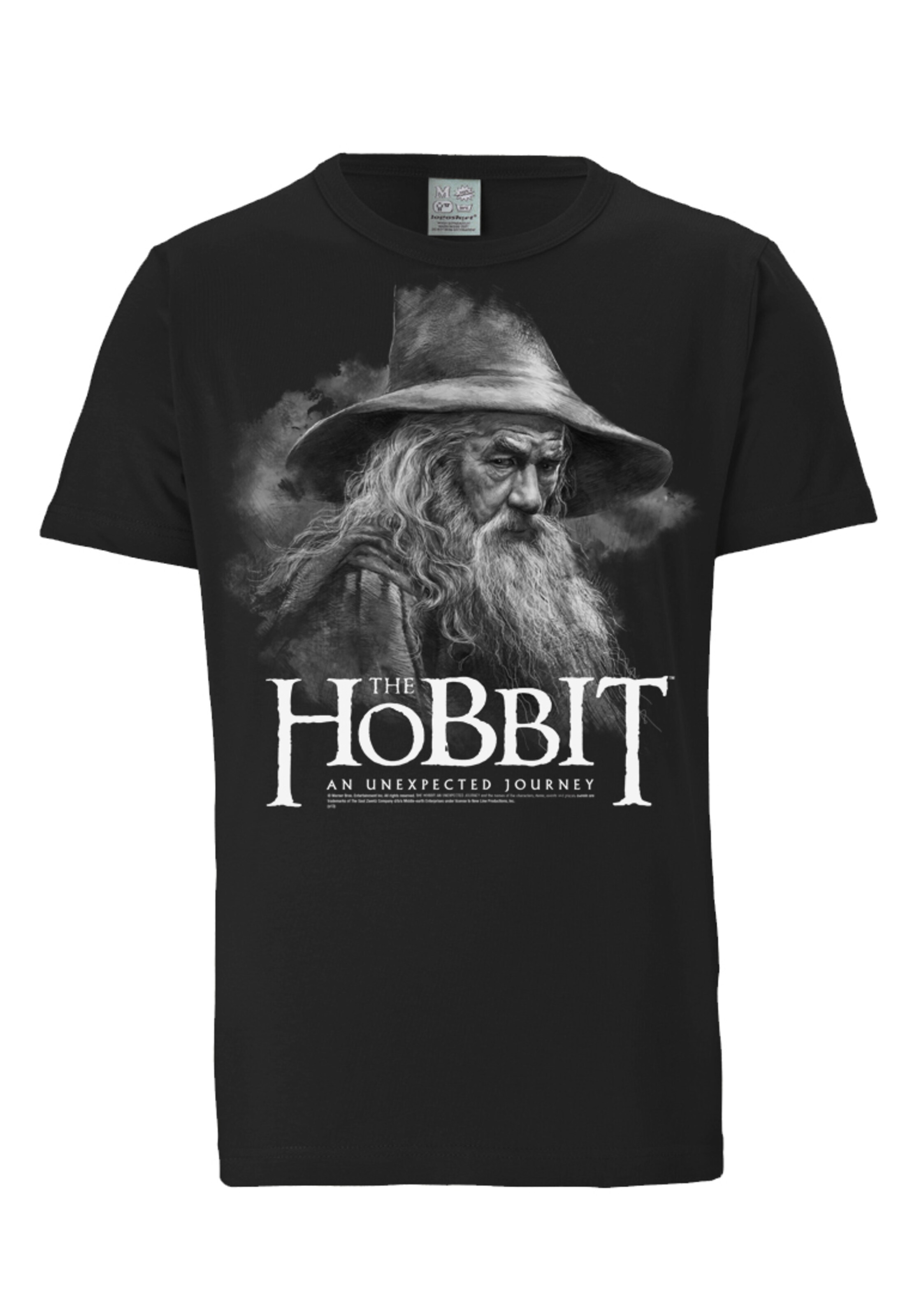 LOGOSHIRT Shirt 'The Hobbit' in Zwart: voorkant