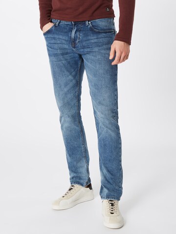 TOM TAILOR DENIM - Slimfit Calças de ganga 'Piers' em azul: frente