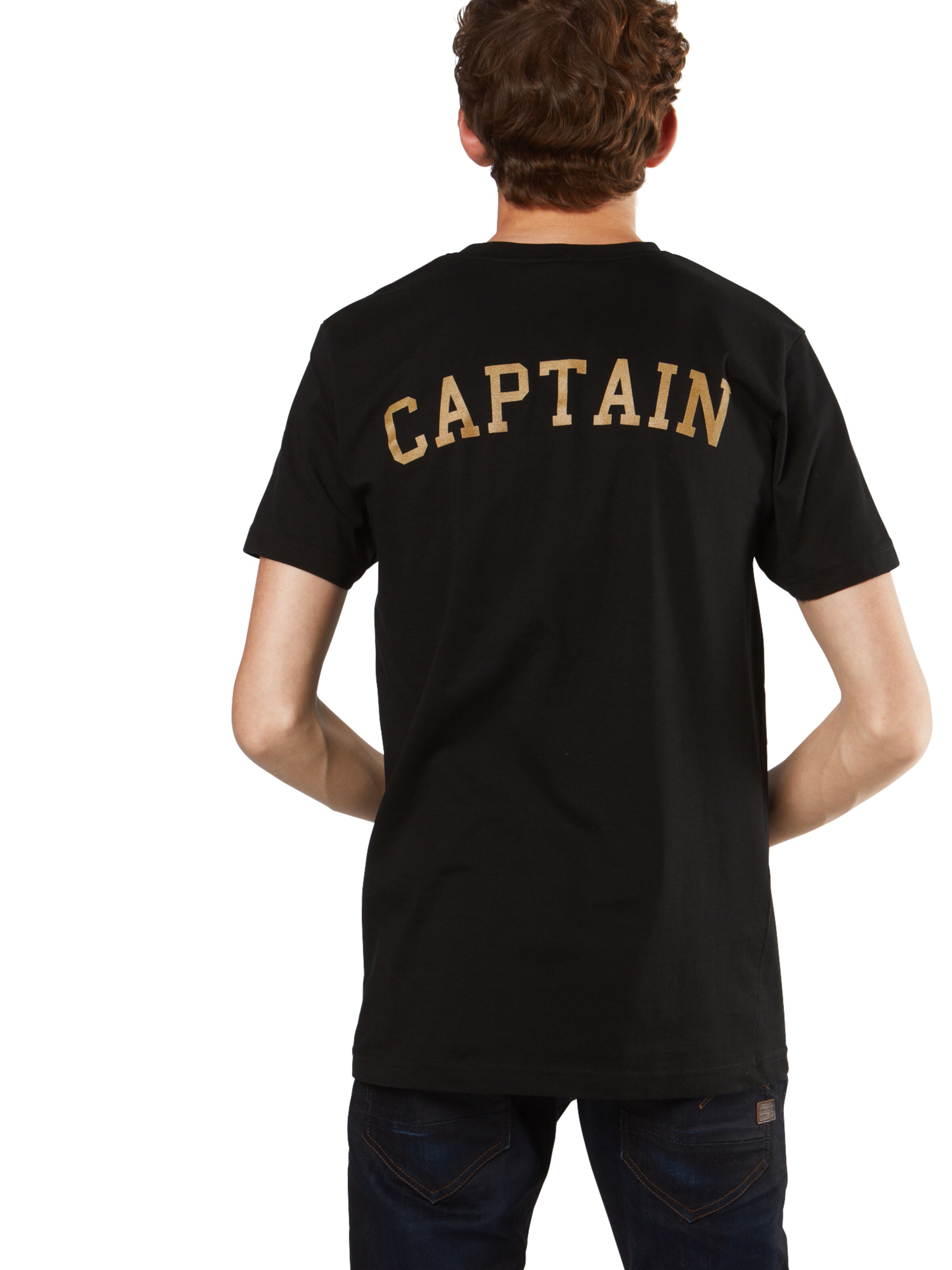 MT Men T-Shirt 'Captain' in Schwarz