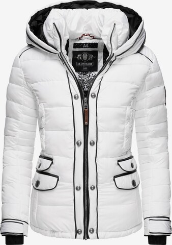 MARIKOO Winter Jacket 'Hasimausi' in White: front