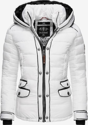 MARIKOO Winter Jacket 'Hasimausi' in White: front