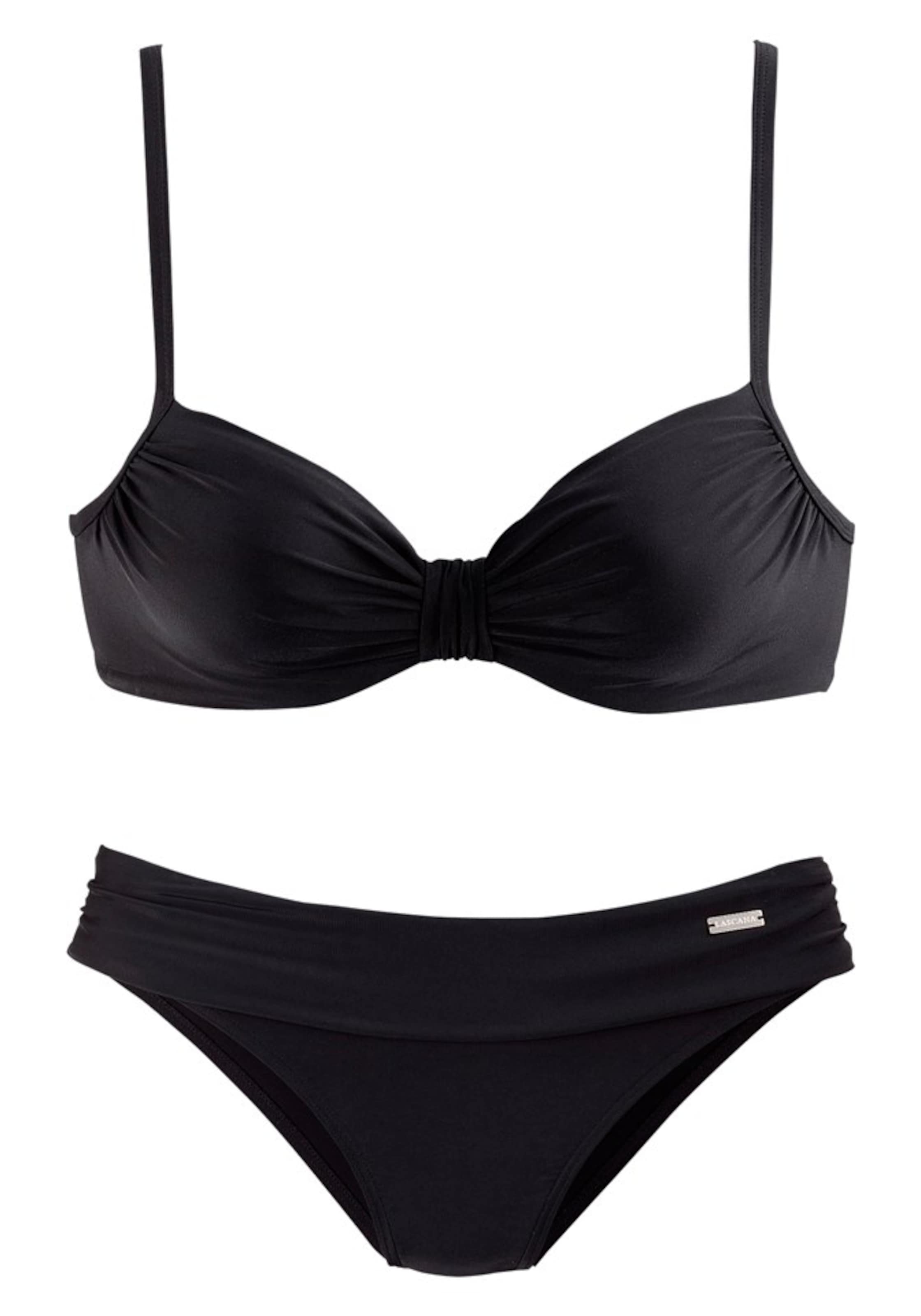 LASCANA - Clásico Bikini en negro: frente