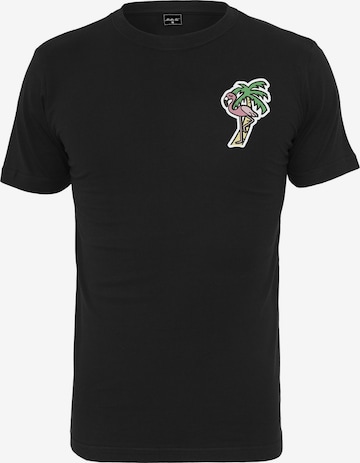 Mister Tee Shirt 'Flamingo' in Zwart: voorkant