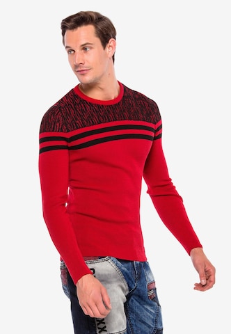 CIPO & BAXX Sweater in Red: front