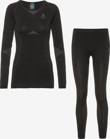 ODLO Bralette Base Layer 'Performance Evolution Warm' in Black: front