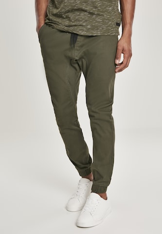 SOUTHPOLE Tapered Trousers in Green: front