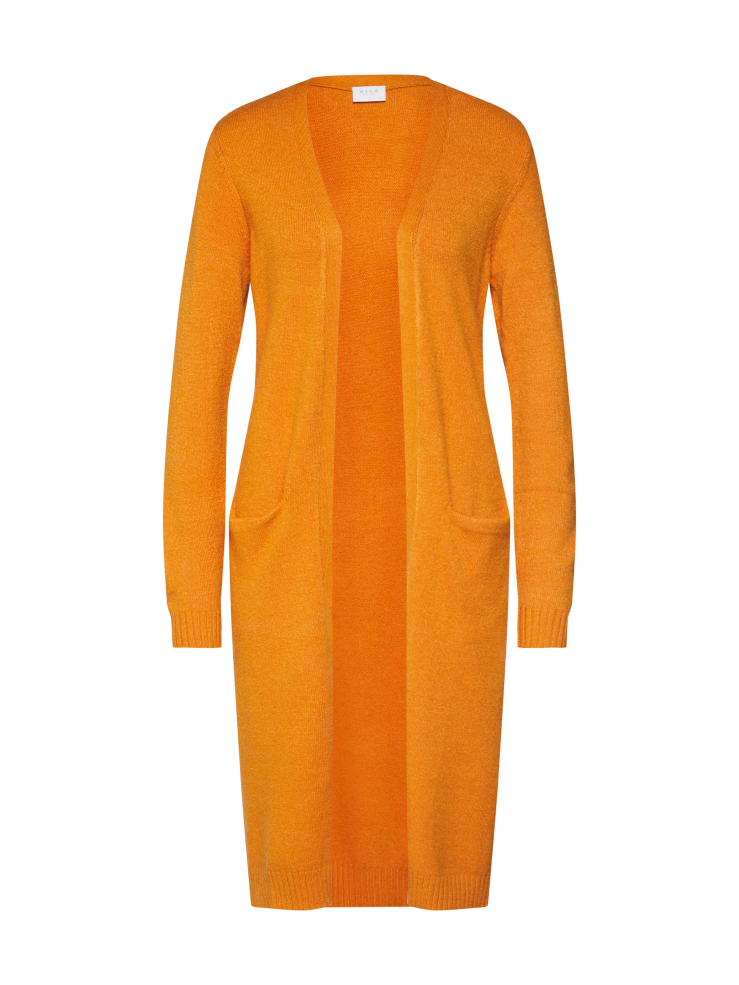 VILA - Gebreid vest 'Ril' in de kleur Sinaasappel