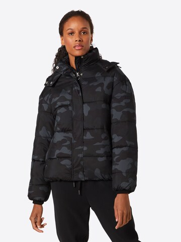 Urban Classics Winter Jacket in Black: front