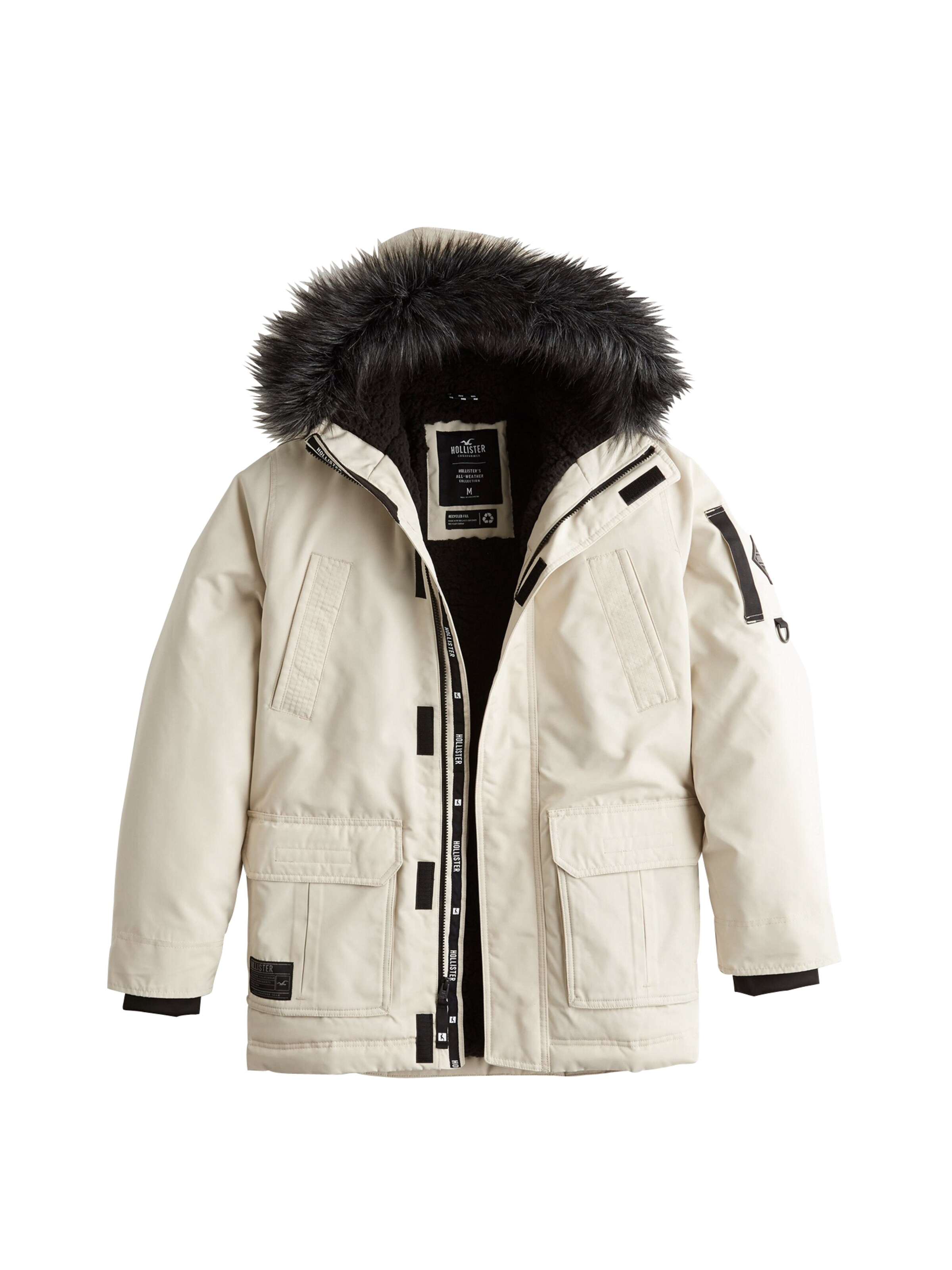 HOLLISTER - Winterparka 'XM19-AW PARKA WEBEX EXTENSIONS 3CC' in de kleur Beige