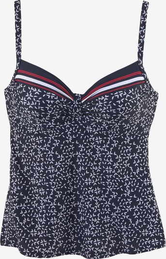 LASCANA Tankini Top in Navy / Cranberry / White, Item view