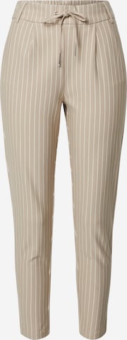 ONLY Pleat-Front Pants 'Poptrash' in Beige: front