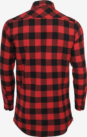 Urban Classics Regular fit Button Up Shirt in Red