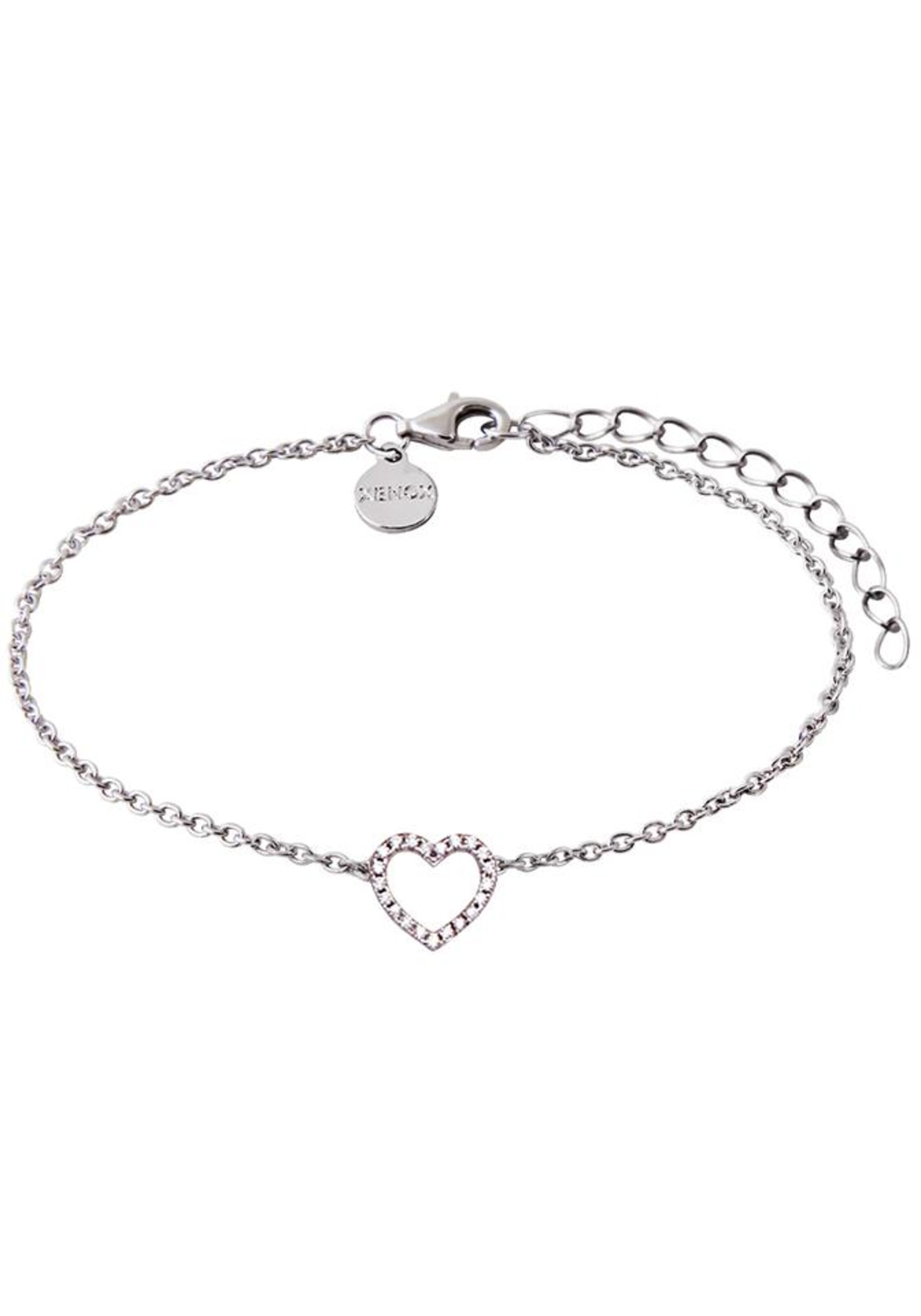 XENOX Armband 'Herz, Love Story' in Silber: Vorderseite