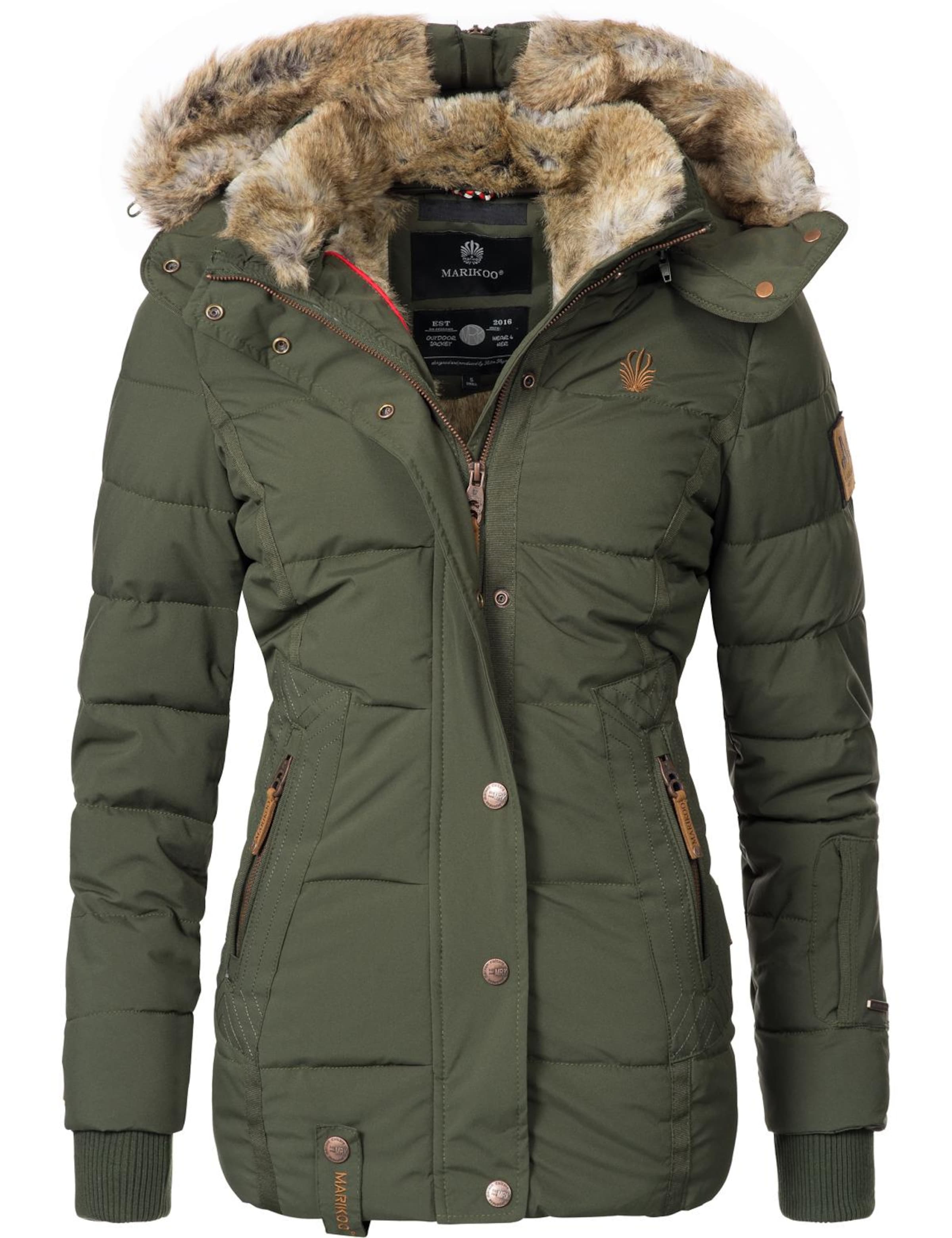 MARIKOO Winter jacket 'Nekoo' in Green: front