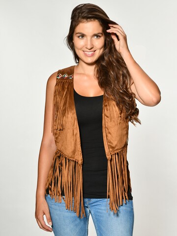 Maze Vest 'Sousa' in Brown: front