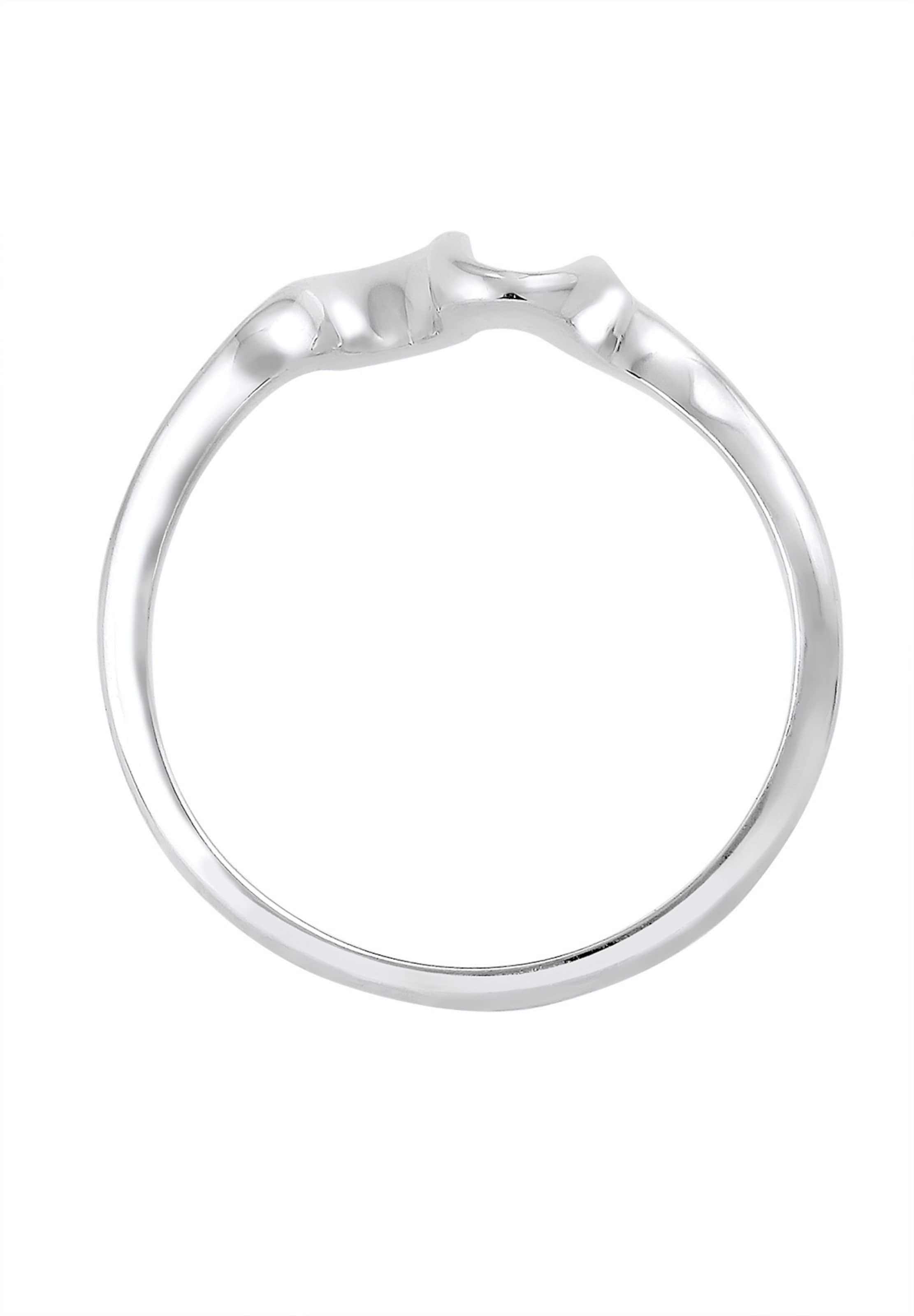 ELLI Кольцо 'Wellen' в Серебристый