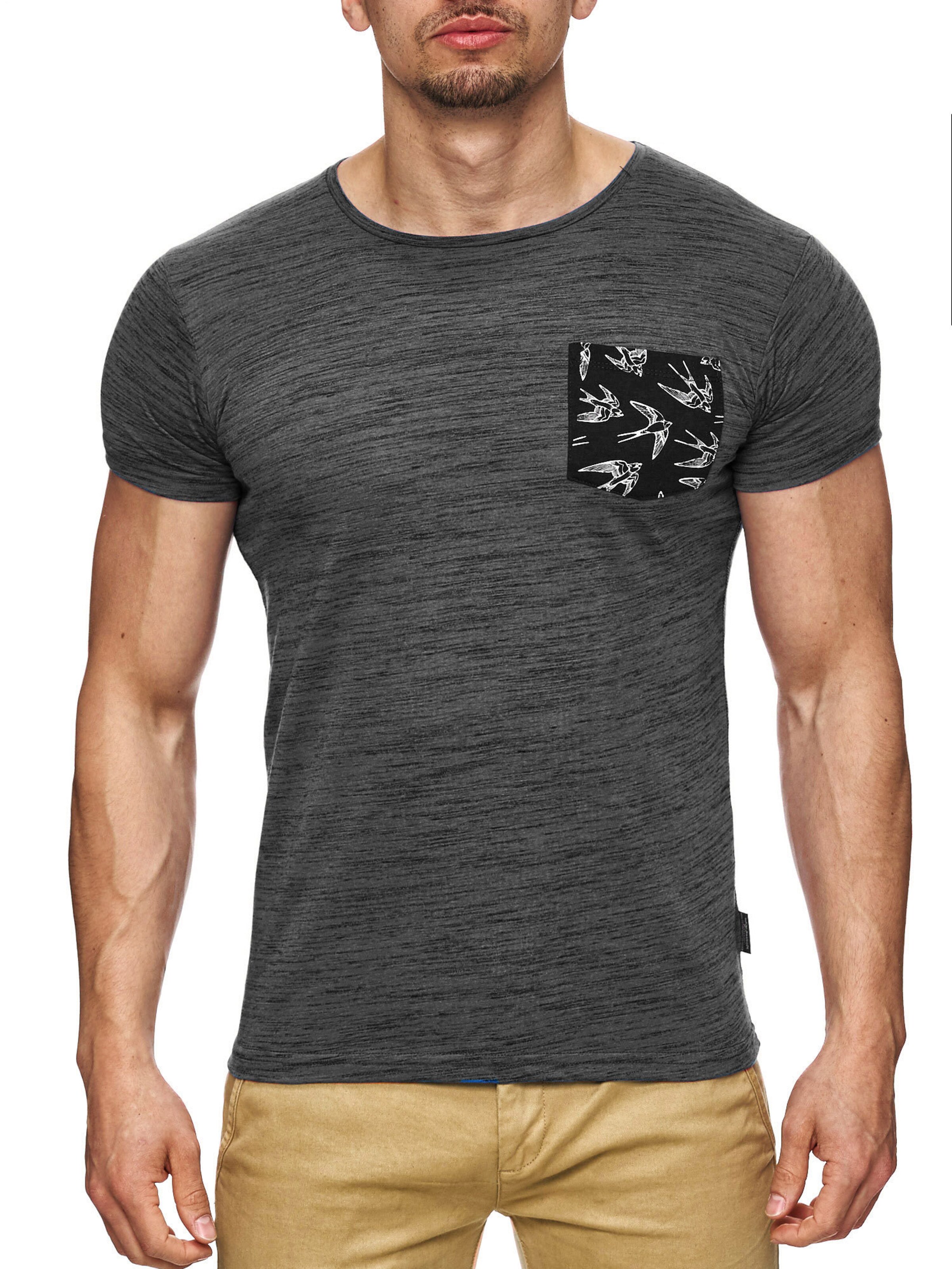 INDICODE JEANS Shirt 'Blaine' in Grijs: voorkant