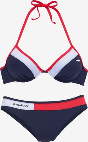 KangaROOS Push-up Bikiny – modrá: přední strana