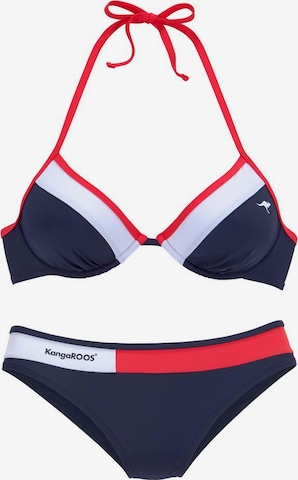 KangaROOS Push-up Bikini in Blau: predná strana