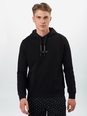 ARMANI EXCHANGE Regular Fit Hoodie in Schwarz: predná strana