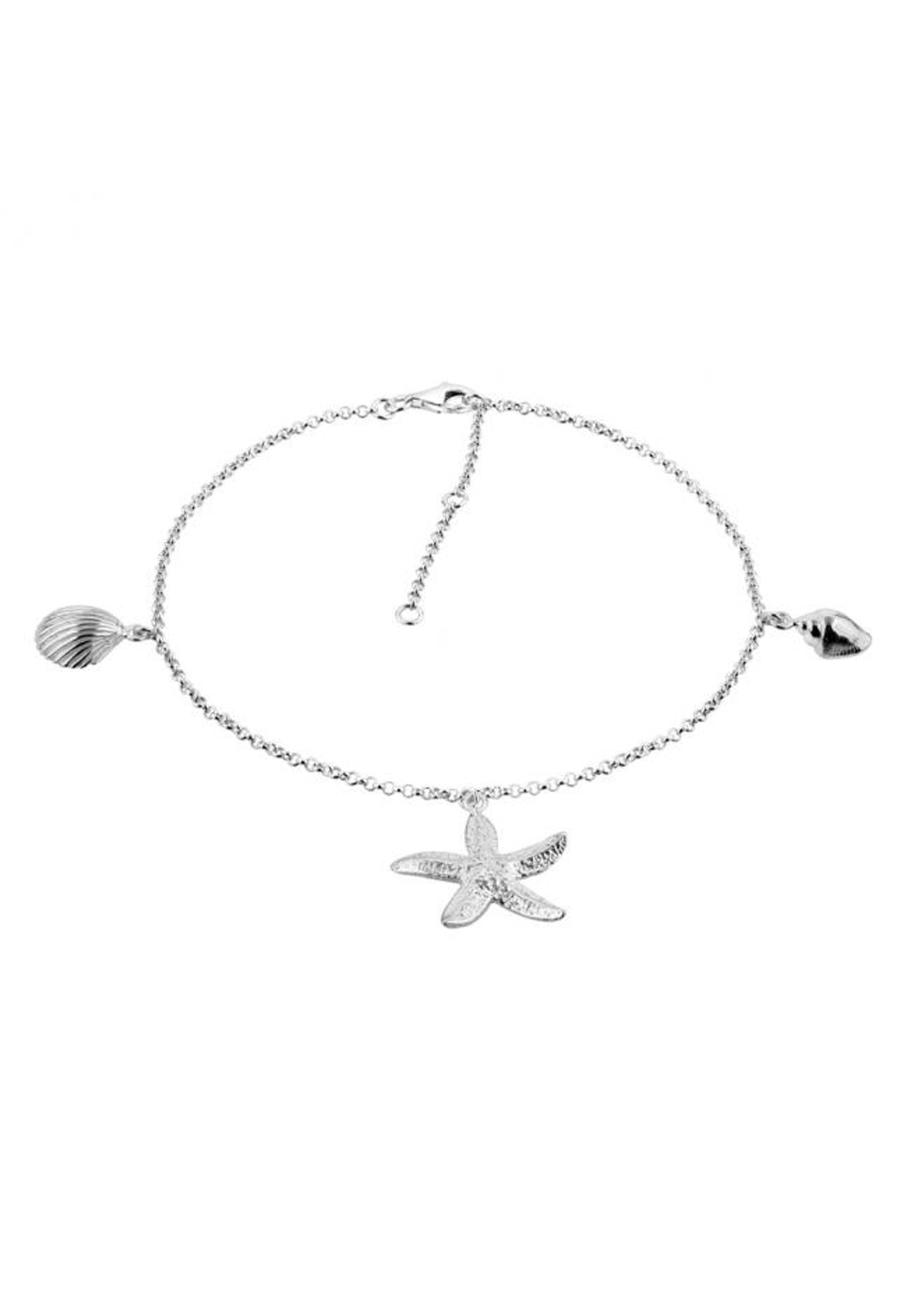 Nenalina Fußschmuck 'Muschel, Seestern' in silber, Produktansicht