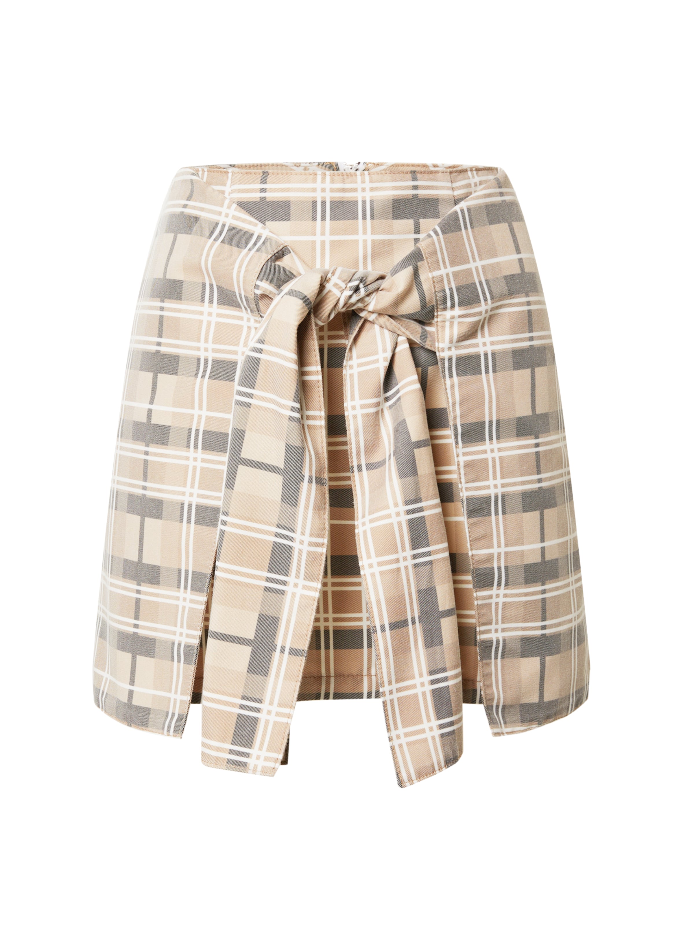 NU-IN Rok 'Tie Front' in Bruin: voorkant