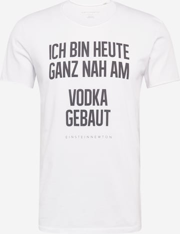 EINSTEIN & NEWTON Klasický střih Tričko 'VODKA BASS' – bílá: přední strana