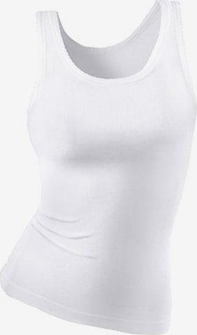 PETITE FLEUR Doppelripp-Tanktop-Unterhemd in Weiß