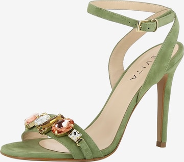 EVITA Strap Sandals 'Eva' in Green: front