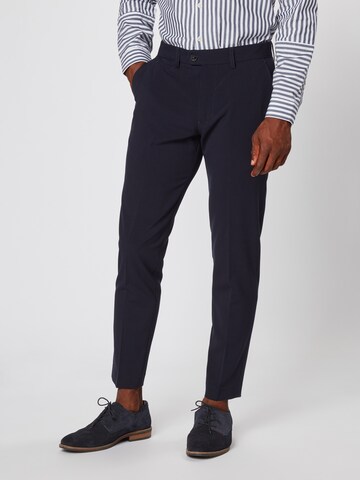 Lindbergh Slim fit Trousers with creases 'Club' in Blue