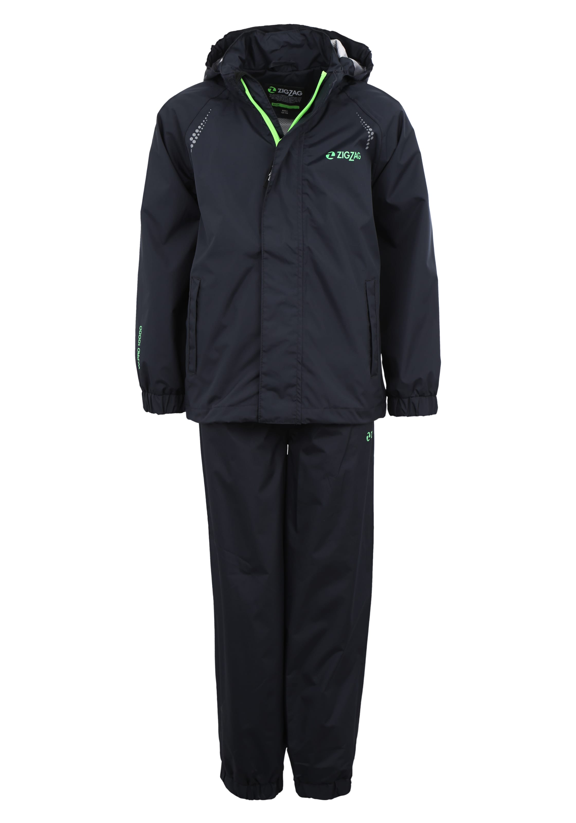 ZigZag Regenanzug 'Ophir' in Schwarz: Vorderseite